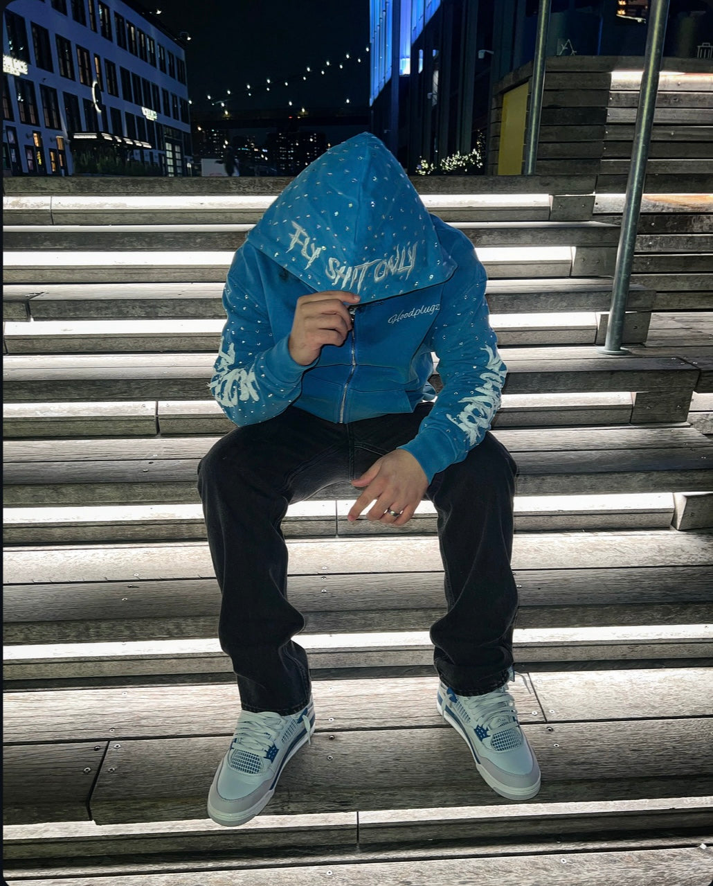 Hoodplugz rhinestone hoodie